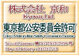 �����s�����ψ���� -Tokyo Metropolitan Safety Comiission License- ���ԍ��F��307750707958�� ��t���F2007/07/13